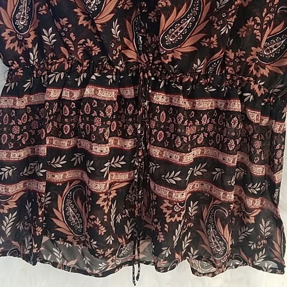 Toffee Paisley Tassel Tie Top - Picture 5 of 6